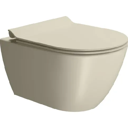 Bilde av best pris GSI Pura vegghengt toalett, uten skyllekant, rengjøringsvennlig, matt lysbeige Baderom > Toalettet