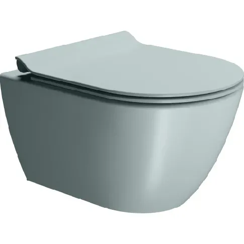 Bilde av best pris GSI Pura vegghengt toalett, uten skyllekant, rengjøringsvennlig, matt lysgrønn Baderom > Toalettet