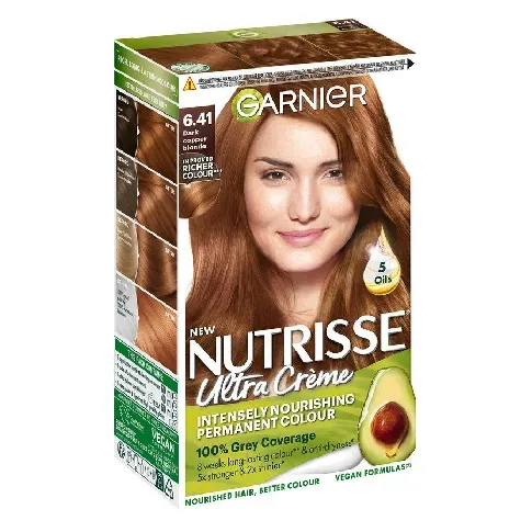 Bilde av best pris Garnier Nutrisse Ultra Créme 6.41 Dark Copper Blonde Hårpleie - Hårfarge - Permanent hårfarge