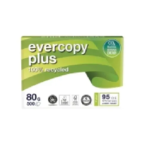 Bilde av best pris Genbrugspapir Evercopy+, A4, 80 g, kasse med 5 pakker a 500 ark Papir & Emballasje - Hvitt papir - Hvitt gjennbrukspapir