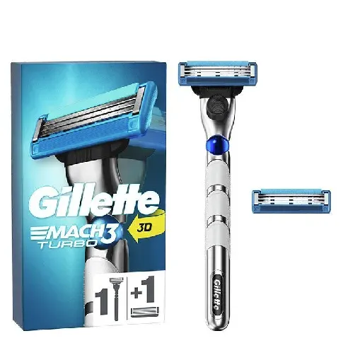 Bilde av best pris Gillette Mach3 Turbo Men's Razor 2 Blades Mann - Barbering - Barberhøvel og barberblader