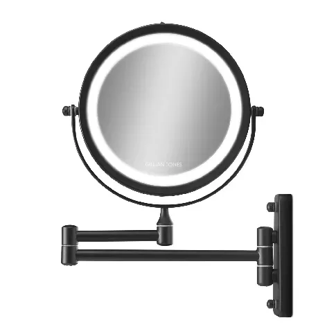 Bilde av best pris Gillian Jones - Double-Sided Wall Mirror w. LED Light&x10 Magnification - Black - Skjønnhet