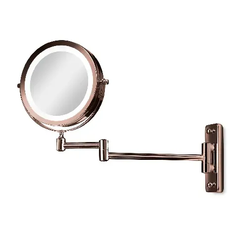 Bilde av best pris Gillian Jones- Double sided wall mirror w. LED - x1/x10 magnification - kobber - Skjønnhet