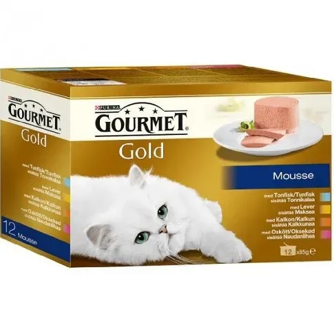 Bilde av best pris Gourmet Gold Mousse Kjøtt & Fisk 12 x 85 g Katt - Kattemat - Våtfôr