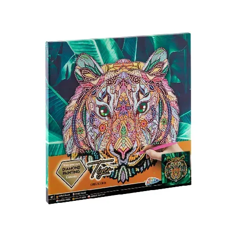 Bilde av best pris Grafix - Diamond Painting on Canvas Tiger 30 x 30 cm - (K-260008) - Leker