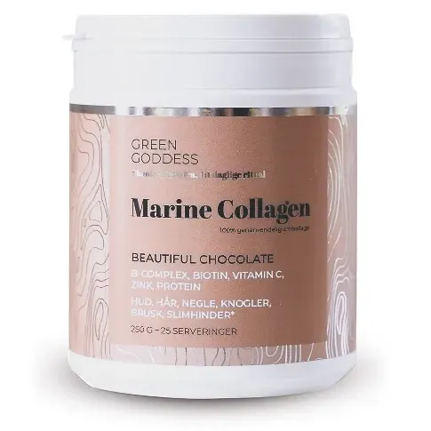 Bilde av best pris Green Goddess - Marine Collagen - Beautiful Chocolate incl. B-complex, vitamin C og zinc - 250 g - Helse og personlig pleie