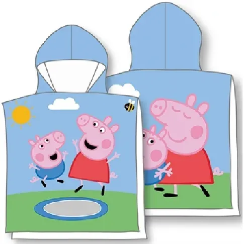 Bilde av best pris Håndkle poncho til barn - Peppa Gris - 55x110 cm – Deilig og myk kvalitet. Håndklær