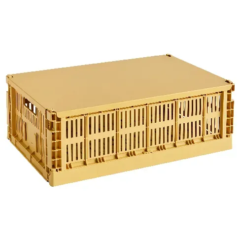 Bilde av best pris HAY Colour Crate lokk large, golden yellow Oppbevaringskasse