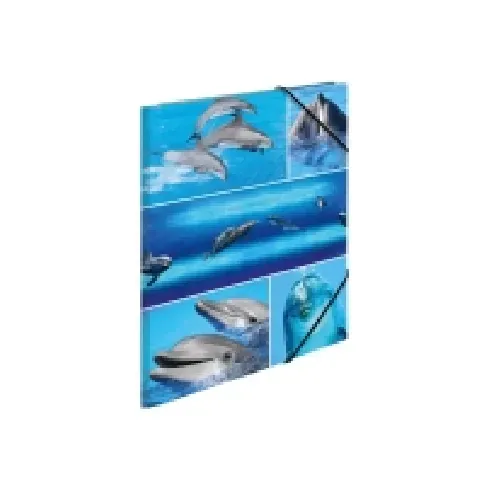 Bilde av best pris HERMA - 3-fliksmappe - for A4 - delfiner Arkivering - Elastikmapper & Chartekker - Elastiske mapper