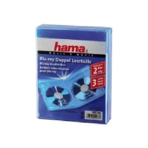 Bilde av best pris Hama Blu-ray Disc Double Jewel Case - Oppbevarings-Blu-ray Disc-cover - kapasitet: 2 Blu-ray-plater - blå (en pakke 3) PC-Komponenter - Harddisk og lagring - Medie oppbevaring