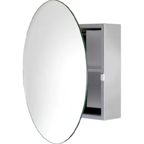 Bilde av best pris HeFe Severn speilskap, Ø50 cm, rustfritt stål Baderom > Innredningen