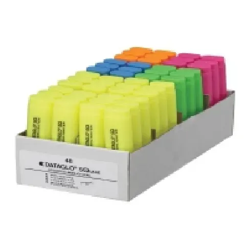 Bilde av best pris Highlighter Dataglo, skrå, assorterede farver, boks med 48 stk. Skriveredskaper - Overtrekksmarkør - Tykke overstreksmarkører