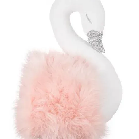 Bilde av best pris Hvit svane med rosa pels, veggdekor fra Cotton &amp; Sweets - Babyklær