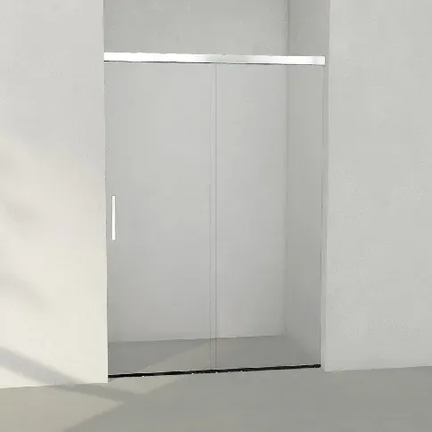 Bilde av best pris INR Iconic Nordic Rooms ARC Skyvedør Måltilpasset Krom / 900-1200mm Grått Glass Dusjnisje