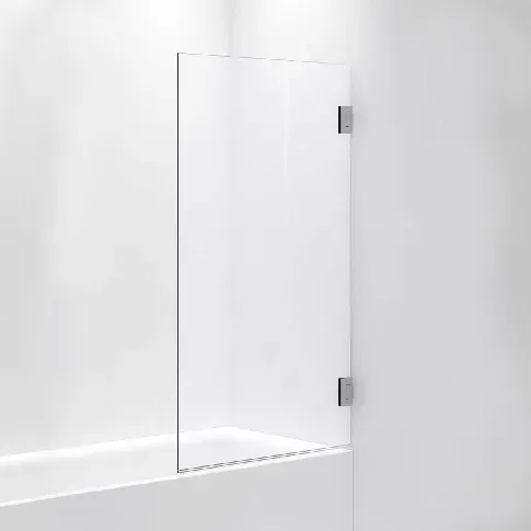 Bilde av best pris INR Iconic Nordic Rooms Badekarvegg ARC 17 Måltilpasset Brushed Stainless / Opal Klart Glass Badekarvegg