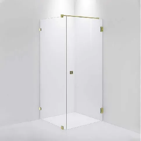 Bilde av best pris INR Iconic Nordic Rooms Dusjhjørne ARC 13 Måltilpasset Brushed Brass / Opal Klart Glass Dusjhjørne