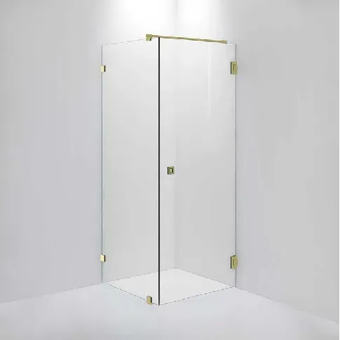 Bilde av best pris INR Iconic Nordic Rooms Dusjhjørne ARC 13 Original Brushed Brass / 80x80cm Klart Glass Dusjhjørne
