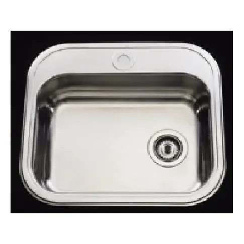 Bilde av best pris INTRA JUVEL Juvel BK480B-R02 børstet rustfri køkkenvask 48x34 cm til nedfældning - bagkant for plads til armatur samt basketstrainer Rørlegger artikler - Kjøkken - Kjøkkenvasker
