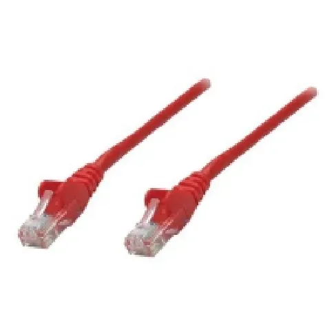 Bilde av best pris Intellinet Network Patch Cable, Cat6, 0.25m, Red, CCA, U/UTP, PVC, RJ45, Gold Plated Contacts, Snagless, Booted, Lifetime Warranty, Polybag - Nettverkskabel - RJ-45 (hann) til RJ-45 (hann) - 25 cm - UTP - CAT 6 - formstøpt, uten hindringer - rød PC tilbeh