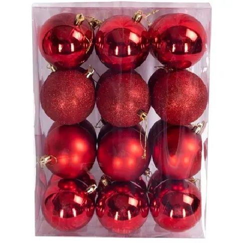 Bilde av best pris Julekuler - rød - Pakke med 24 stk. Måler 8 cm i diameter Innredning , Dekorasjon  , Juleting