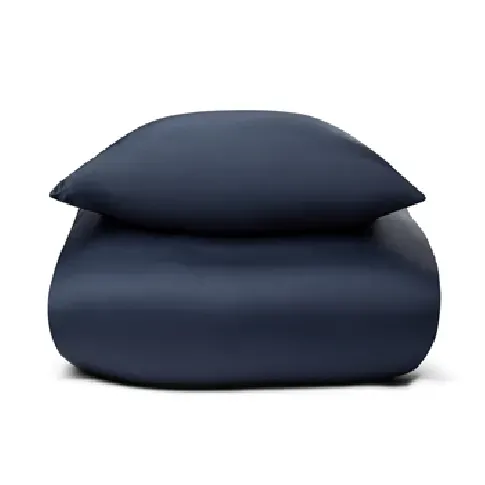 Bilde av best pris Junior sengetøy 100x140 cm - Mørkeblå - Bambussengetøy - Sateng - 100% Bambus - Nature By Borg Innredning , Barnerommet , Junior sengetøy 100x140 cm