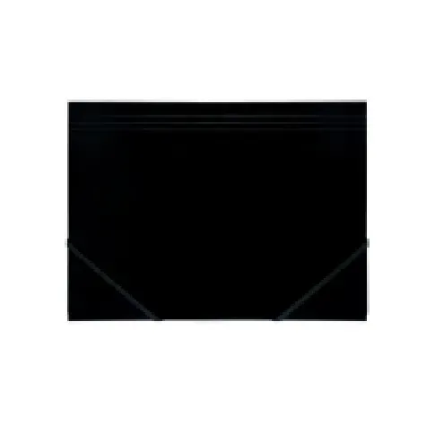 Bilde av best pris Kartonmappe Q-Line A4 sort m/3 klapper & elastik blank elastikmappe - (10 stk.) Papir & Emballasje - Kalendere & notatbøker - Kalendere