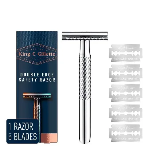 Bilde av best pris King C Gillette Double Edge Razor 5CT Mann - Barbering - Barberhøvel og barberblader