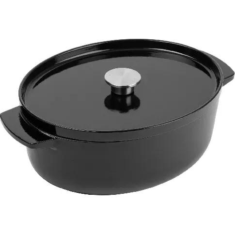 Bilde av best pris KitchenAid Støpejernsgryte oval 30 cm/5,6 liter, onyx black Støpejernsgryte