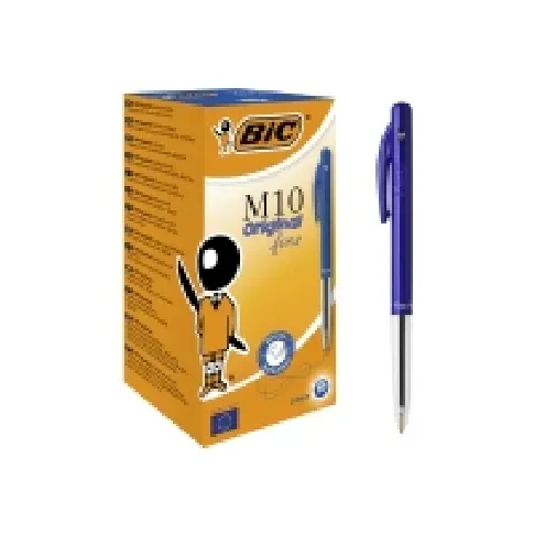 Bilde av best pris Kuglepen BIC Clic M10 blå Fine - (50 stk.) Skriveredskaper - Kulepenner & Fyllepenner - Kulepenner med trykk-knapp