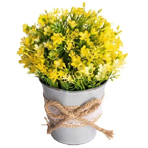Bilde av best pris Kunstig Campanula-blomst - Høyde 21 cm - Vakre gule blomster - Kunstig potteplante Innredning , Dekorasjon  , Kunstige planter , Kunstige blomster