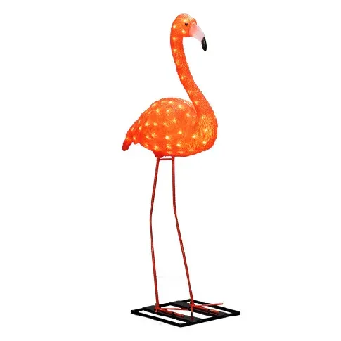 Bilde av best pris Kunstsmide Flamingo i akryl, 96 gul LED. Julepynt