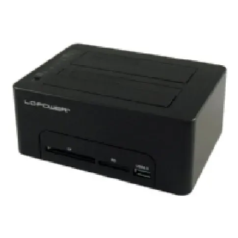 Bilde av best pris LC Power LC-DOCK-U3-CR - HDD-dokkestasjon med strømindikator, på/av-strømbryter, klonefunksjon - brønner: 2 - 2,5 / 3,5 delt - SATA - 5 Gbit - USB 3.0 - svart PC-Komponenter - Harddisk og lagring - Skap og docking