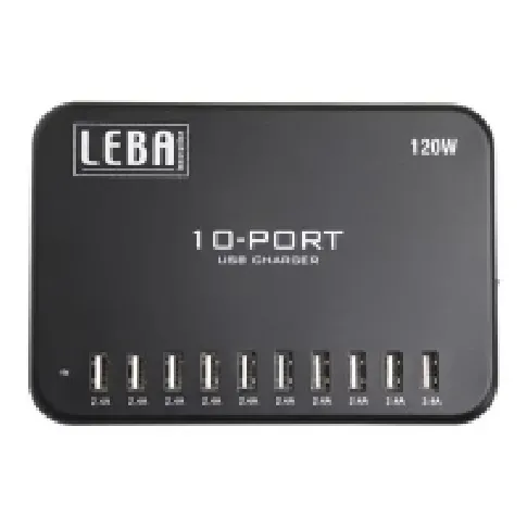 Bilde av best pris LEBA NoteCharge - Strømadapter - 2.4 A - 10 utgangskontakter (USB) Tele & GPS - Batteri & Ladere - Ladere