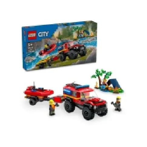 Bilde av best pris LEGO City 60412 Firehjulsdrevet brannbil med redningsbåt LEGO® - LEGO® Themes A-C - LEGO City
