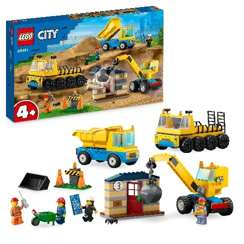 Bilde av best pris LEGO City - Anleggsmaskiner og kran med rivningskule (60391) - Leker