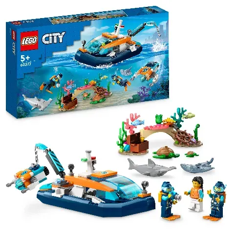 Bilde av best pris LEGO City - Utforskere og dykkerbåt (60377) - Leker