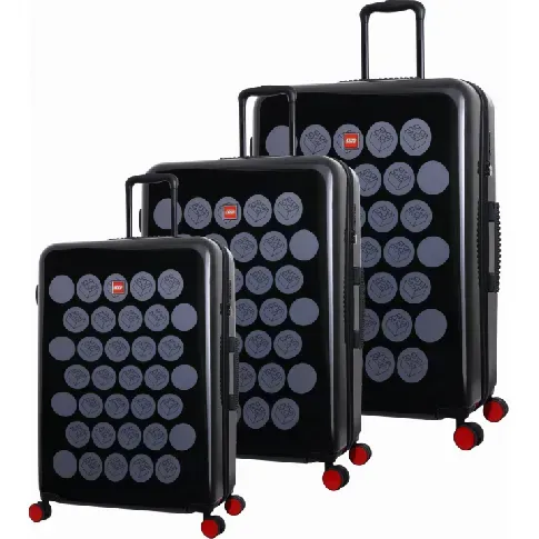 Bilde av best pris LEGO - ColourBox Brick Dots Trolley / koffert-sett - 3 deler - svart/grå - Bagasje og reiseutstyr