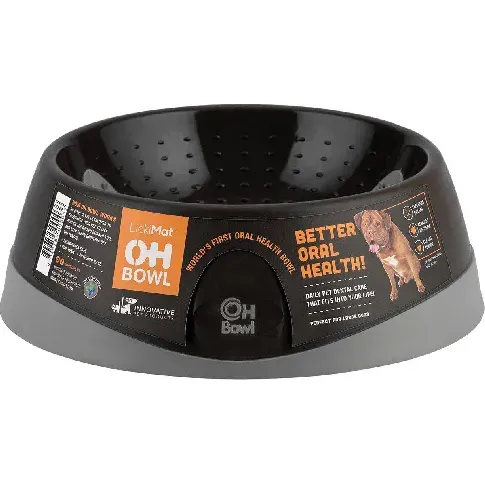 Bilde av best pris LICKI MAT - Dog Bowl Oral Hygiene Bowl L BlackØ27X9Cm - (645.5220) - Kjæledyr og utstyr