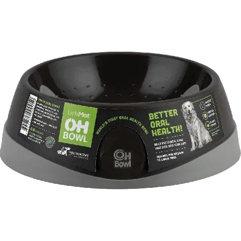 Bilde av best pris LICKI MAT - Dog Bowl Oral Hygiene Bowl M BlackØ22X7,2Cm - (645.5210) - Kjæledyr og utstyr