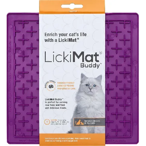 Bilde av best pris LICKIMAT - Cat Buddy Purple 20X20 - (785.5354) - Kjæledyr og utstyr