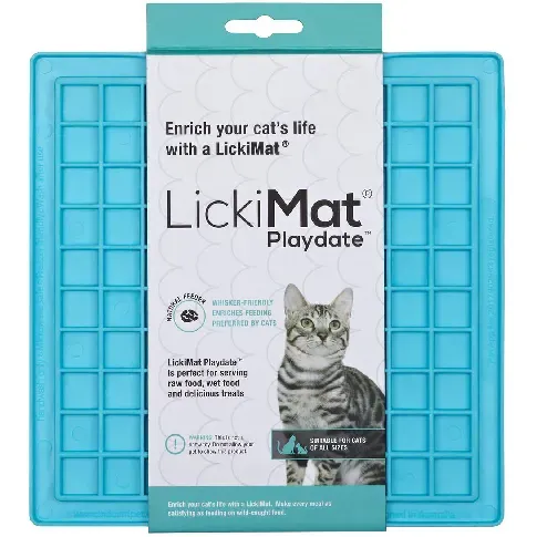 Bilde av best pris LICKIMAT - Cat Playdate Light Blue 20X20Cm - (785.5330) - Kjæledyr og utstyr