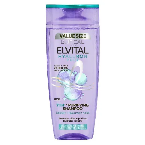 Bilde av best pris L'Oréal Paris Elvital Hyaluron Pure Shampoo for Dehydrated Hair 4 Hårpleie - Shampoo