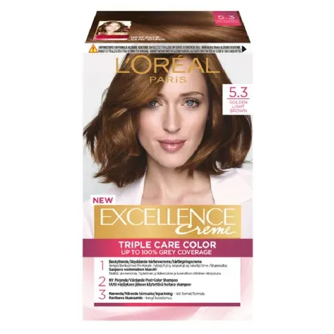 Bilde av best pris L'Oréal Paris Excellence Creme 5.3 Golden Light Brown Hårpleie - Hårfarge - Permanent hårfarge