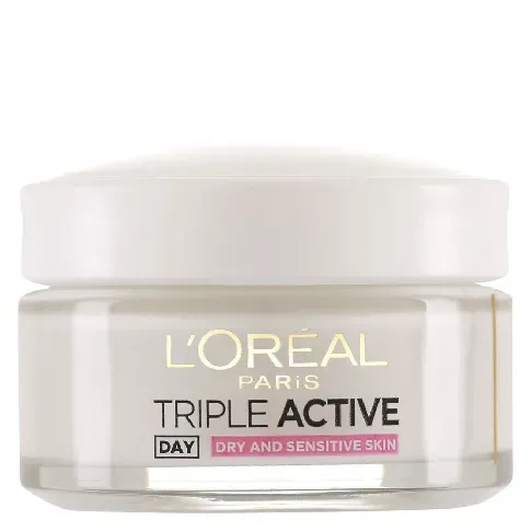 Bilde av best pris L'Oréal Paris Triple Active Day Cream Dry/Sensitive 50ml Hudpleie - Ansikt - Dagkrem