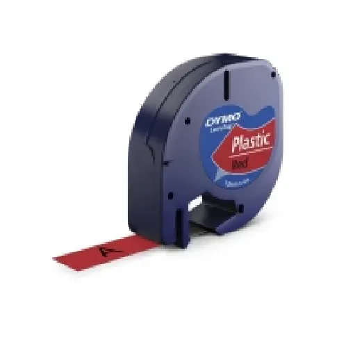 Bilde av best pris Labeltape DYMO LetraTAG 12mm x 4m rød plasttape Papir & Emballasje - Markering - Etiketter og Teip