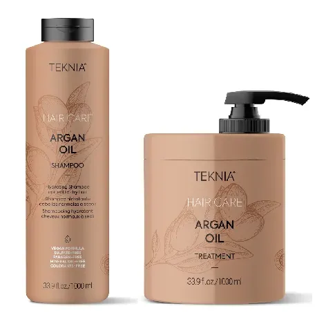 Bilde av best pris Lakmé - Teknia Argan Shampoo 1000 ml + Lakmé - Teknia Argan Treatment 1000 ml - Skjønnhet