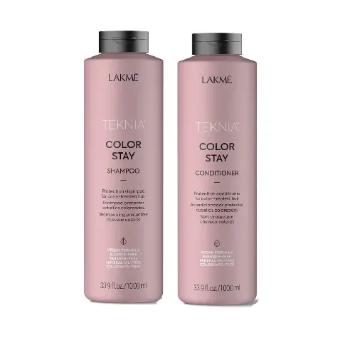 Bilde av best pris Lakmé - Teknia Colour Stay Shampoo 1000 ml + Lakmé - Teknia Colour Stay Conditioner 1000 ml - Skjønnhet