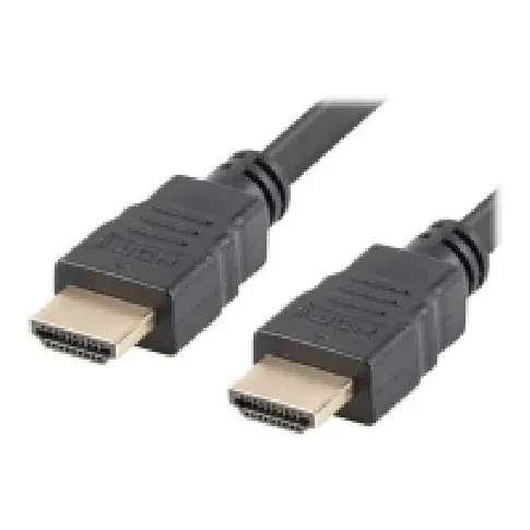 Bilde av best pris Lanberg - High Speed - HDMI-kabel med Ethernet - HDMI hann til HDMI hann - 50 cm - skjermet - svart PC tilbehør - Kabler og adaptere - Videokabler og adaptere
