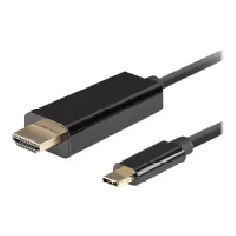 Bilde av best pris Lanberg - Premium High Speed - adapterkabel - 24 pin USB-C hann til HDMI hann - 1.8 m - trippel beskyttelse - svart - 5K30Hz support, 1920 x 1080 at 144 Hz support, 3980 x 2160 at 60 Hz support PC tilbehør - Kabler og adaptere - Adaptere