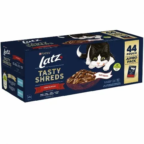 Bilde av best pris Latz Tasty Shreds Farm Selection Multipakke 44x80 g Katt - Kattemat - Våtfôr